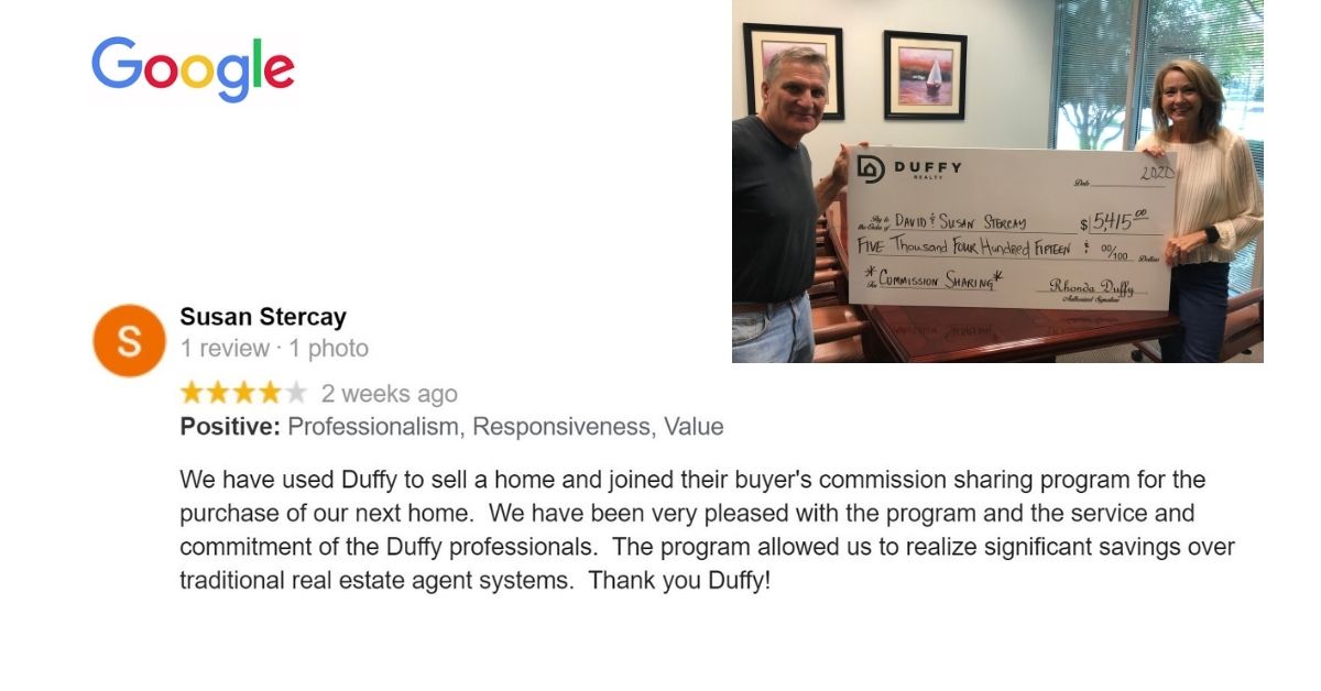 DUFFY Buyer Client Incentive check to David and Susan Stercay for $5,415.00