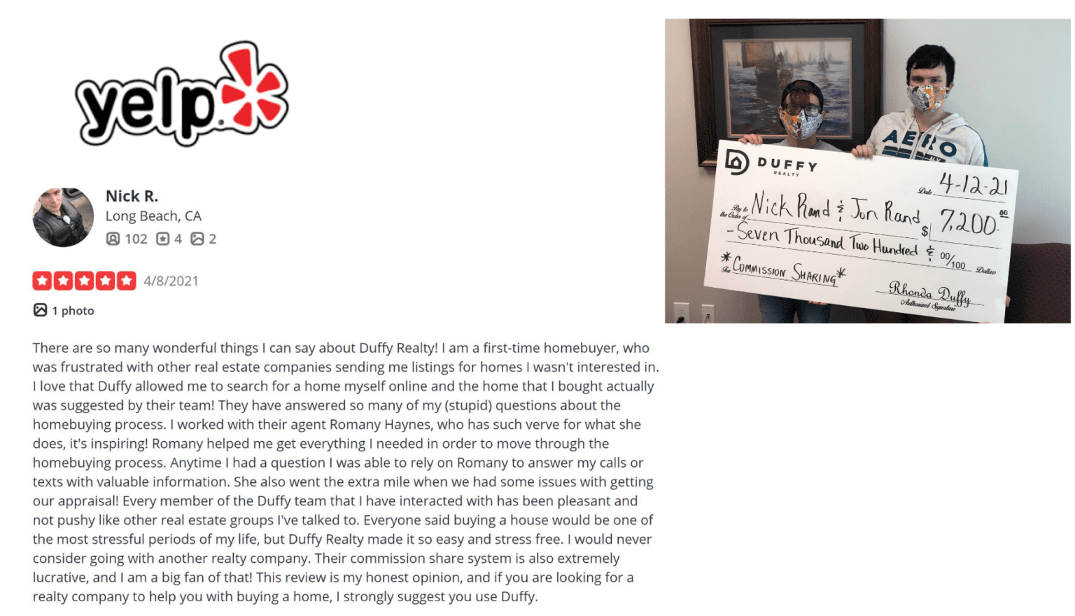 DUFFY Buyer Nick Rand makes 7200.00 in Buyer Incentive