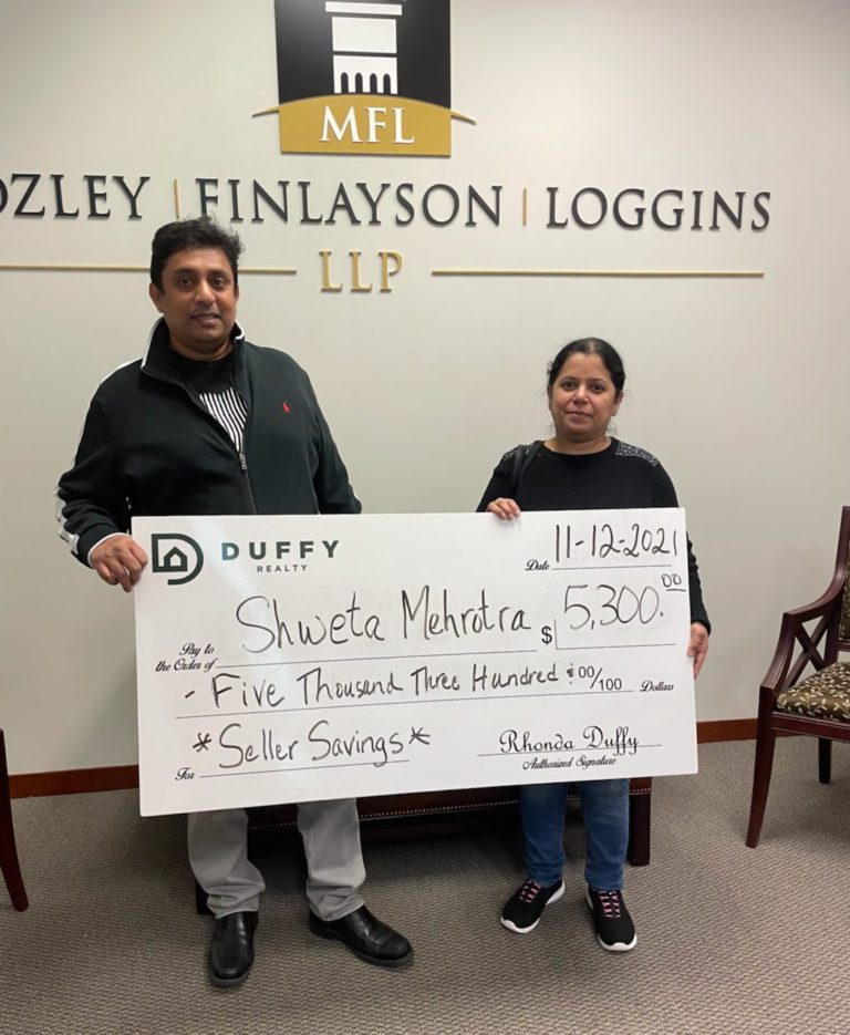 DUFFY Realty saved Shweta $5,300 in Listing Commission