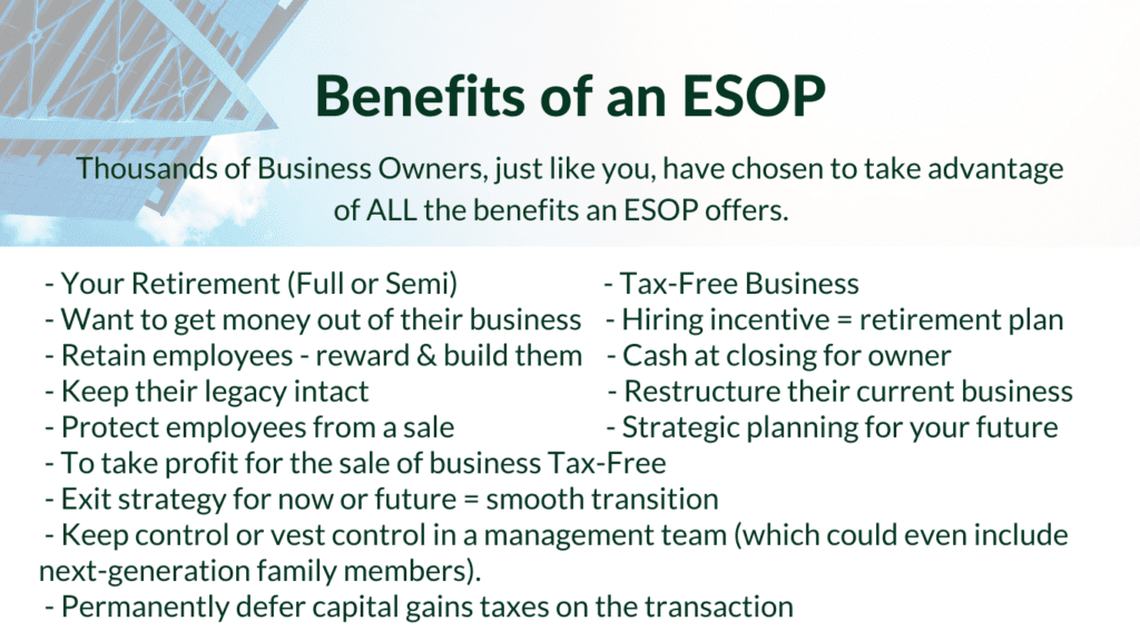 Sell Your Business Tax Free with an ESOP