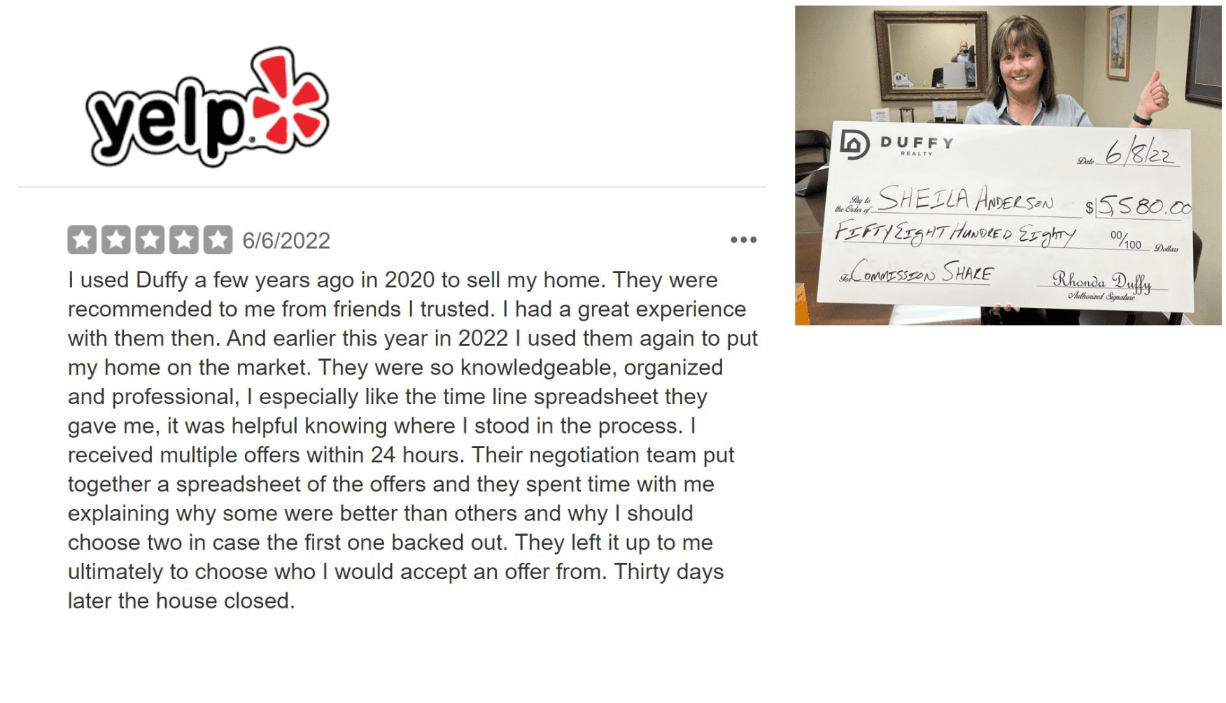 Buyer Anderson buys in Marietta and receives $5,580