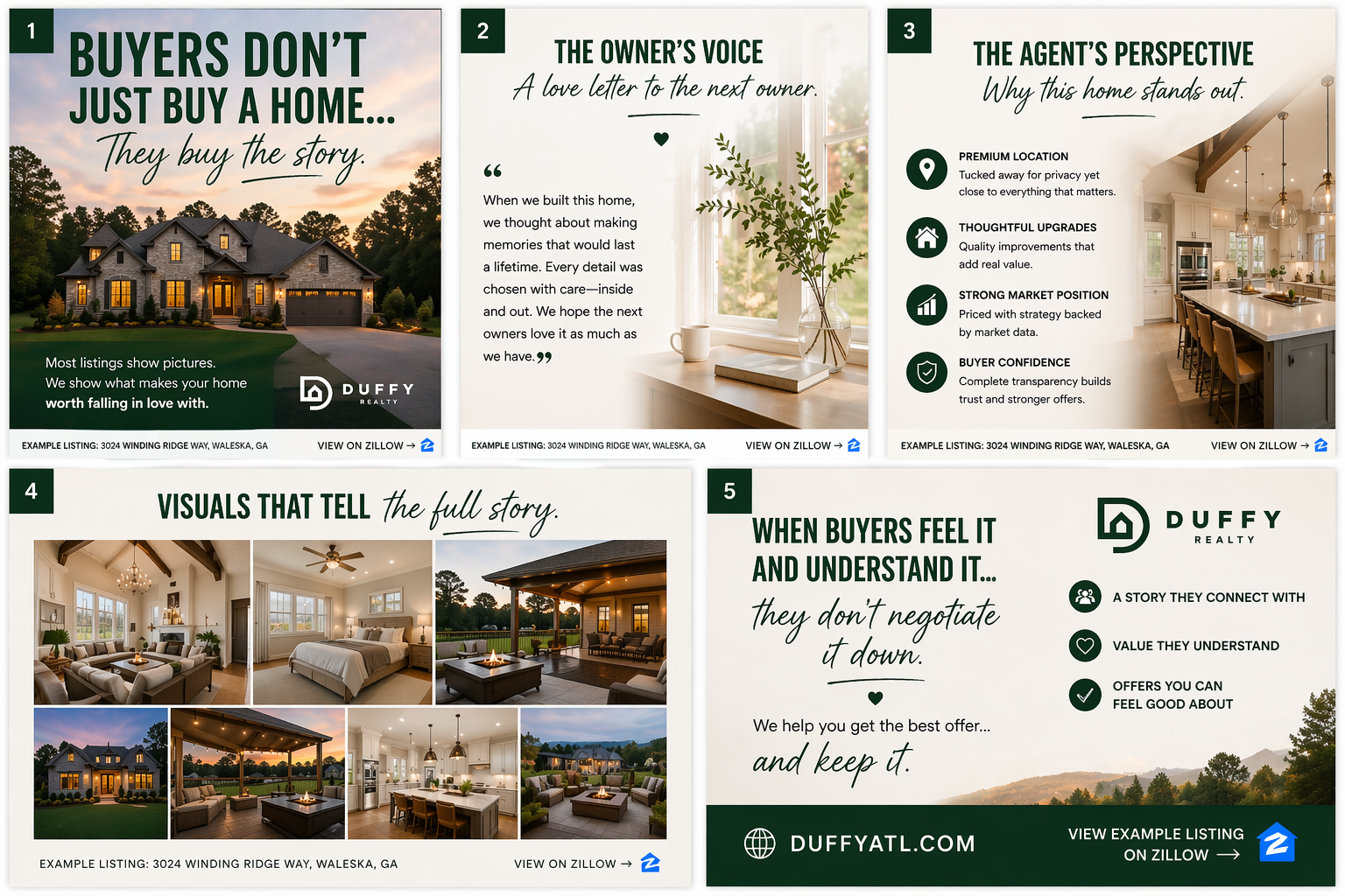 DUFFY emotional and logical marketing proof for Atlanta listings