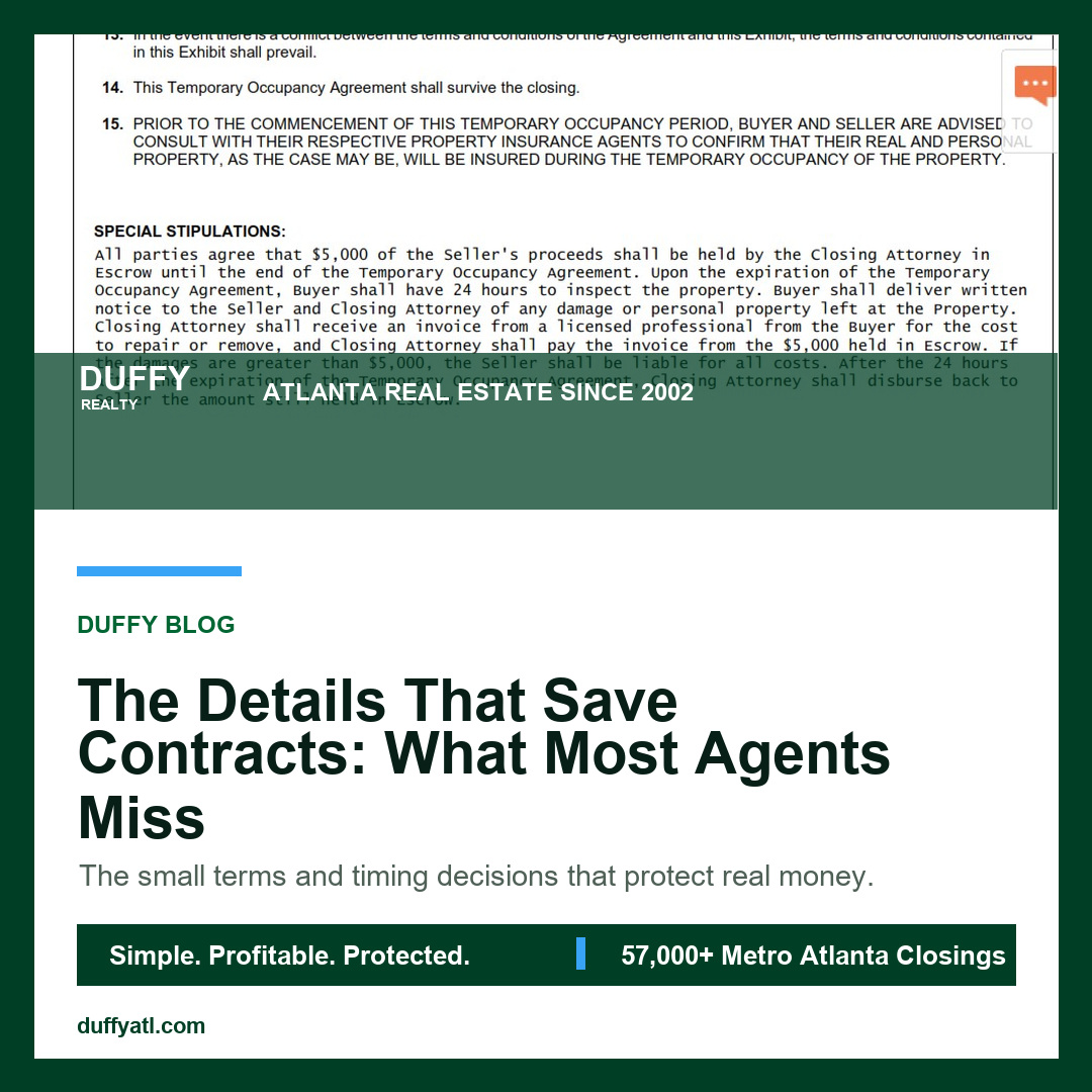 The Details That Save Contracts: What Most Agents Miss - DUFFY Realty Atlanta blog image